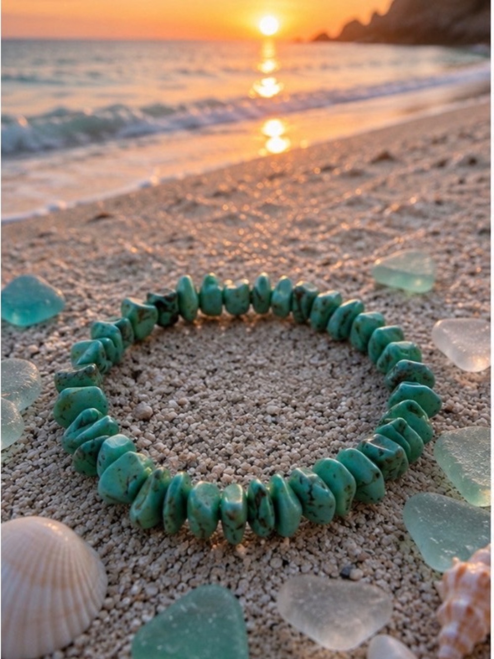 Turquoise Chip Stone Bracelet - Women Jewelry